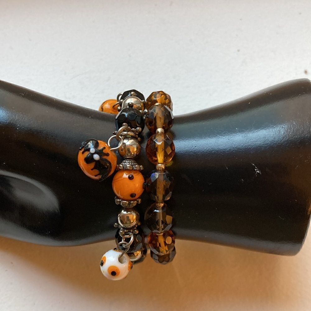 Two Autumn Themed Stretch Bracelets.